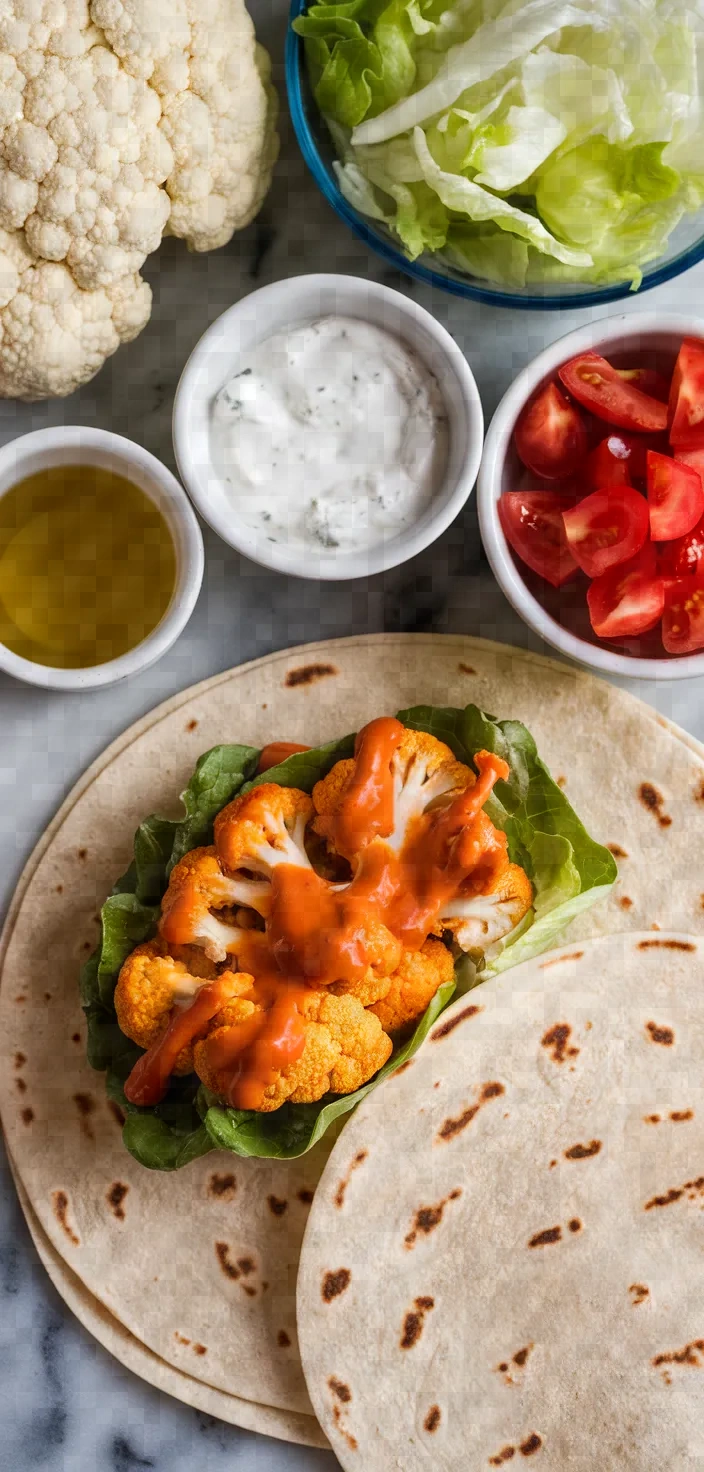 9. Buffalo Cauliflower Tortilla Wrap Recipe