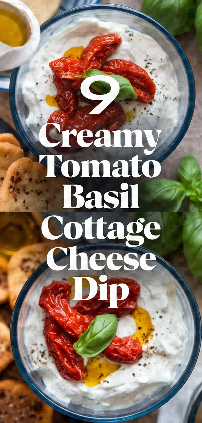 9. Creamy Tomato Basil Cottage Cheese Dip