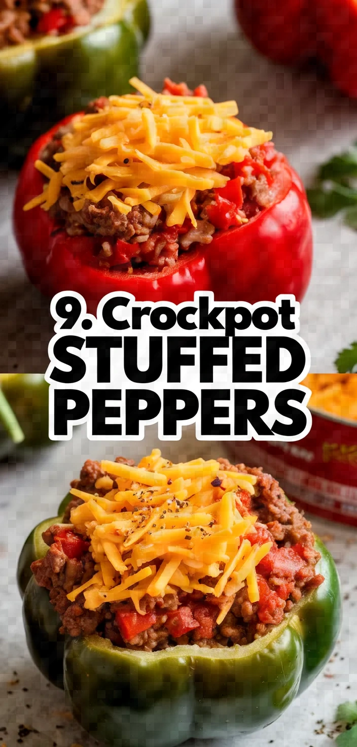 9. Crockpot Stuffed Peppers