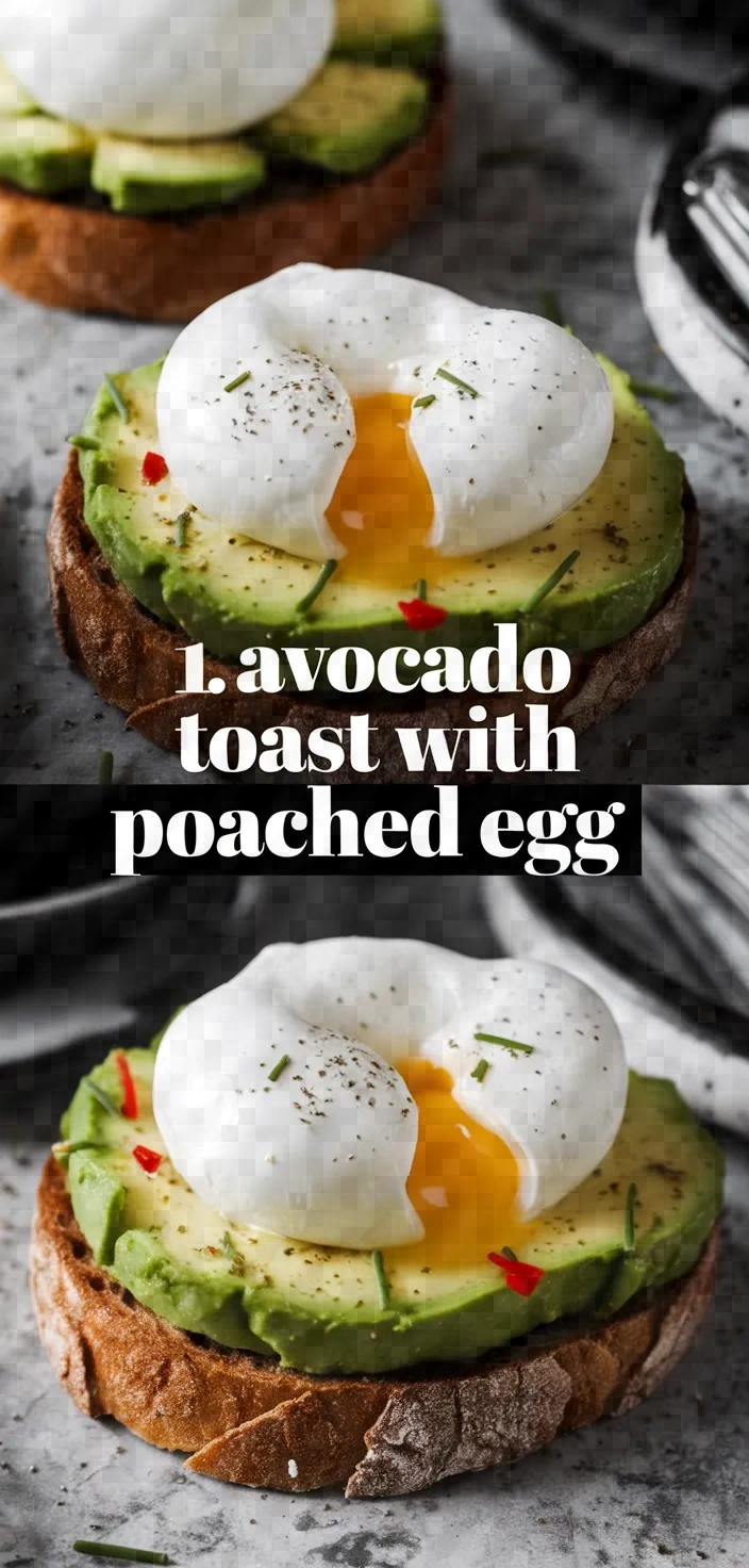 1. Avocado Toast with Poached Egg