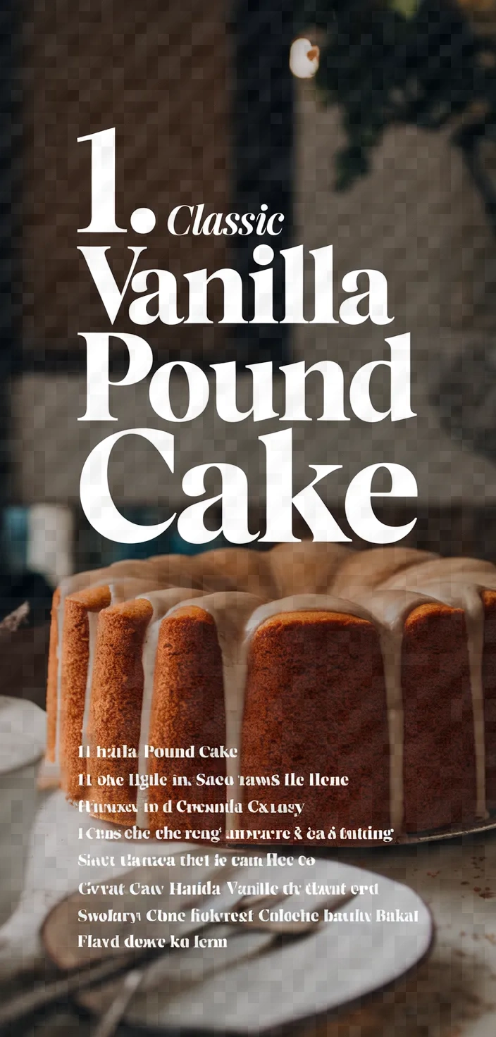 1. Classic Vanilla Pound Cake