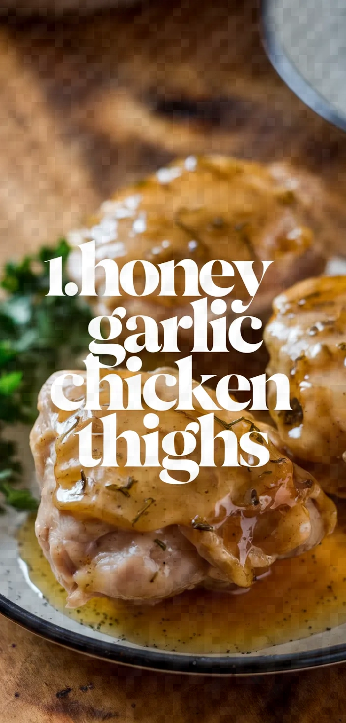 1. Honey Garlic Chicken Thighs