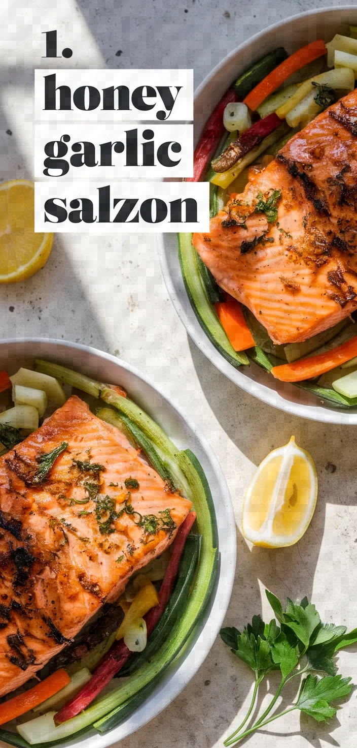 1. Honey Garlic Glazed Salmon