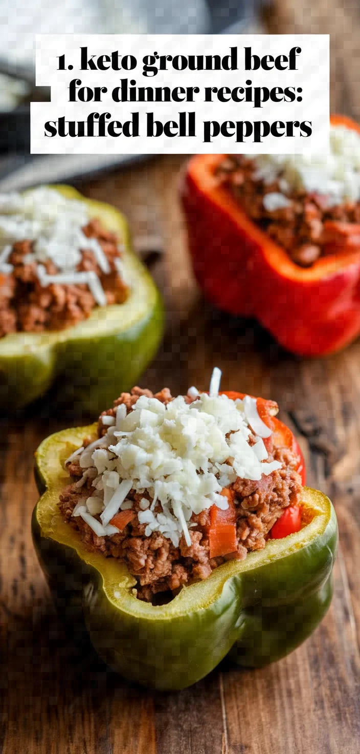 1. Keto Ground Beef for Dinner Recipes: Stuffed Bell Peppers