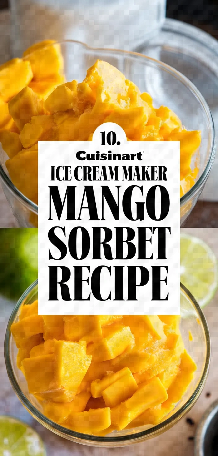 10. Cuisinart Ice Cream Maker Mango Sorbet Recipe