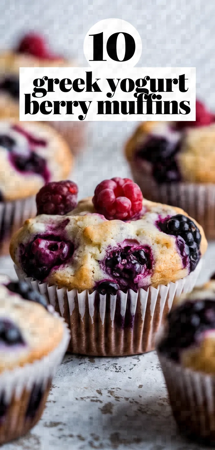 10. Greek Yogurt Berry Muffins