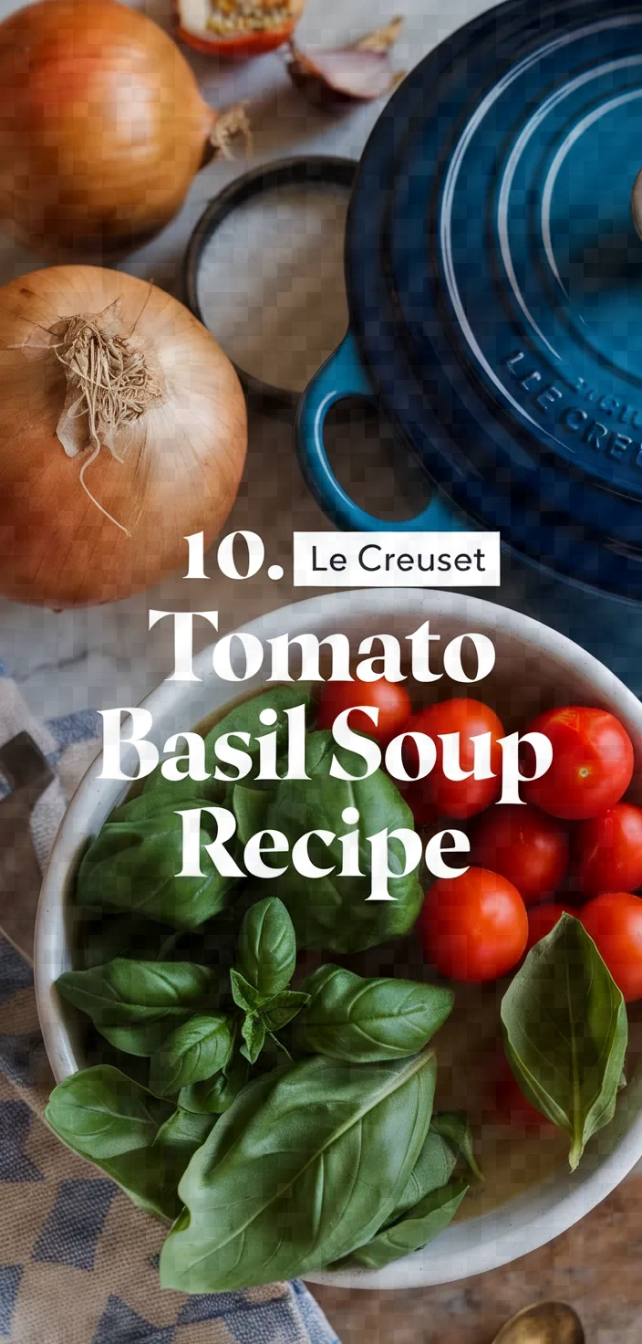 10. Le Creuset Tomato Basil Soup Recipe