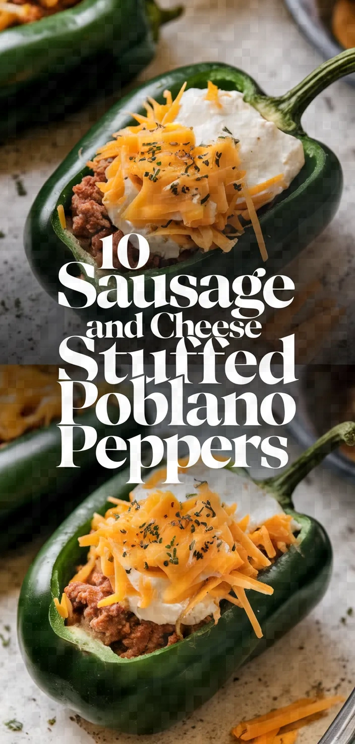 10. Sausage and Cheese Stuffed Poblano Peppers