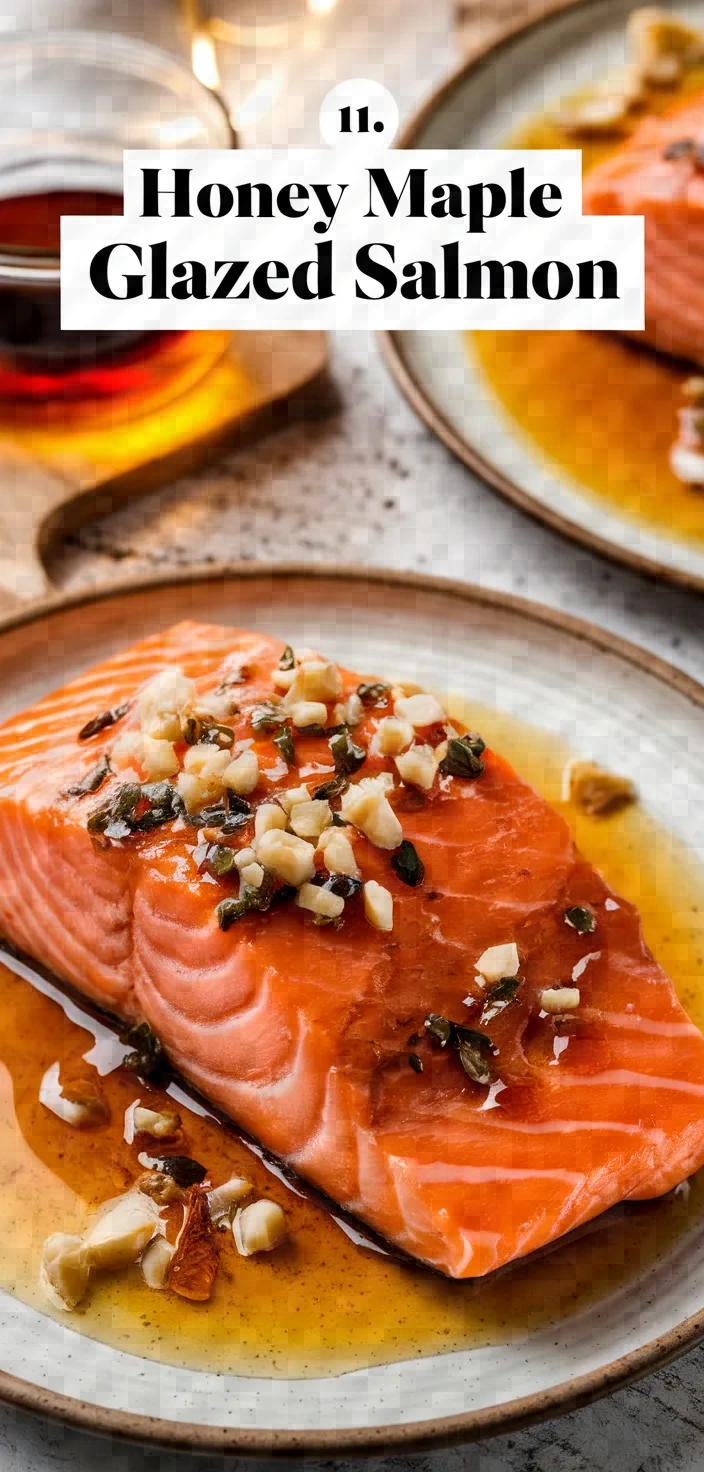 11. Honey Maple Glazed Salmon