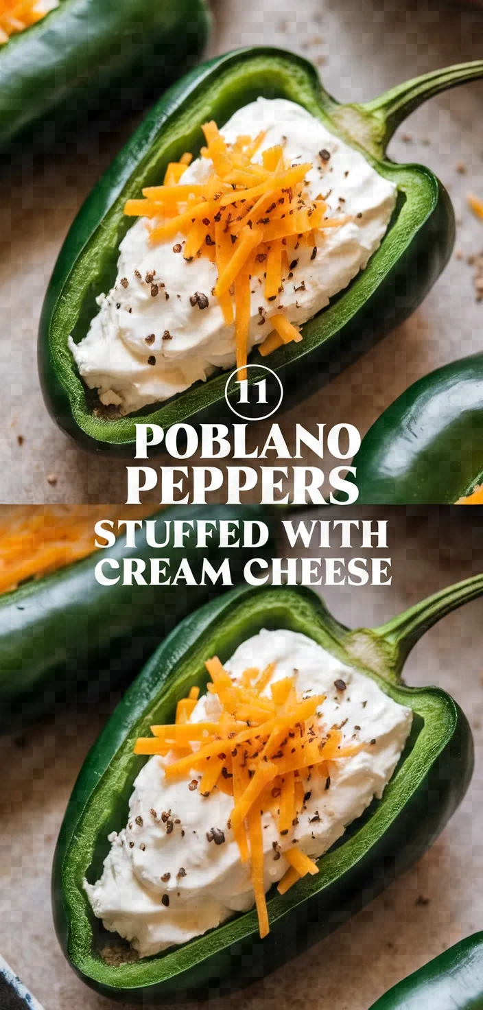 11. Poblano Peppers Stuffed with Cream Cheese