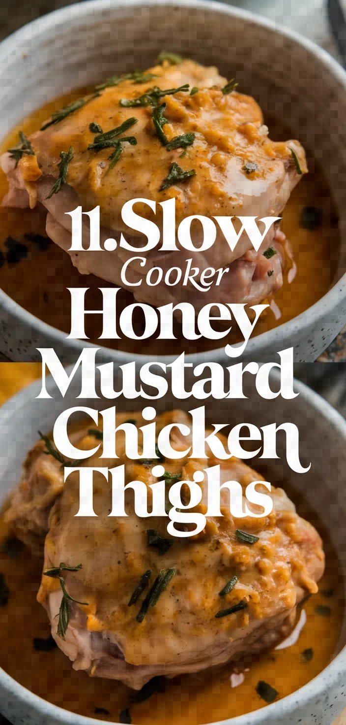 11. Slow Cooker Honey Mustard Chicken Thighs