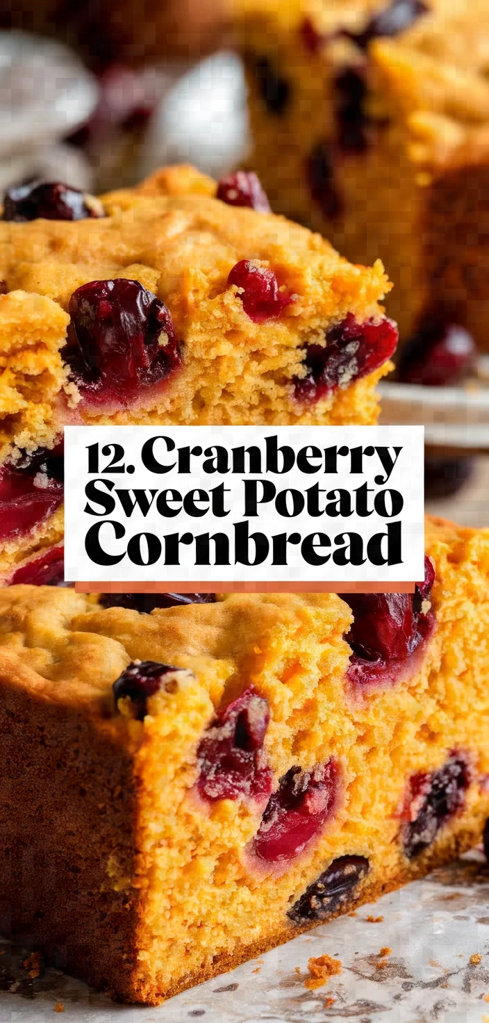 12. Cranberry Sweet Potato Cornbread