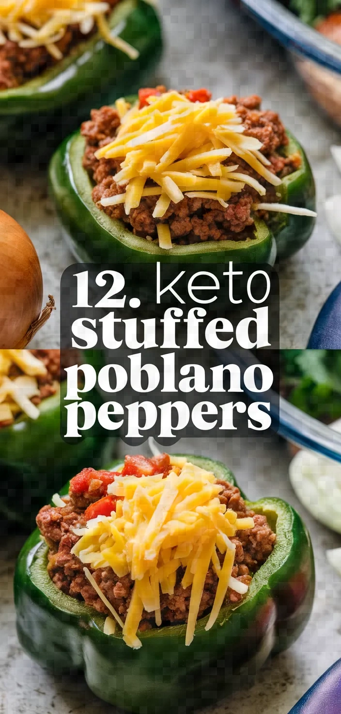 12. Keto Stuffed Poblano Peppers