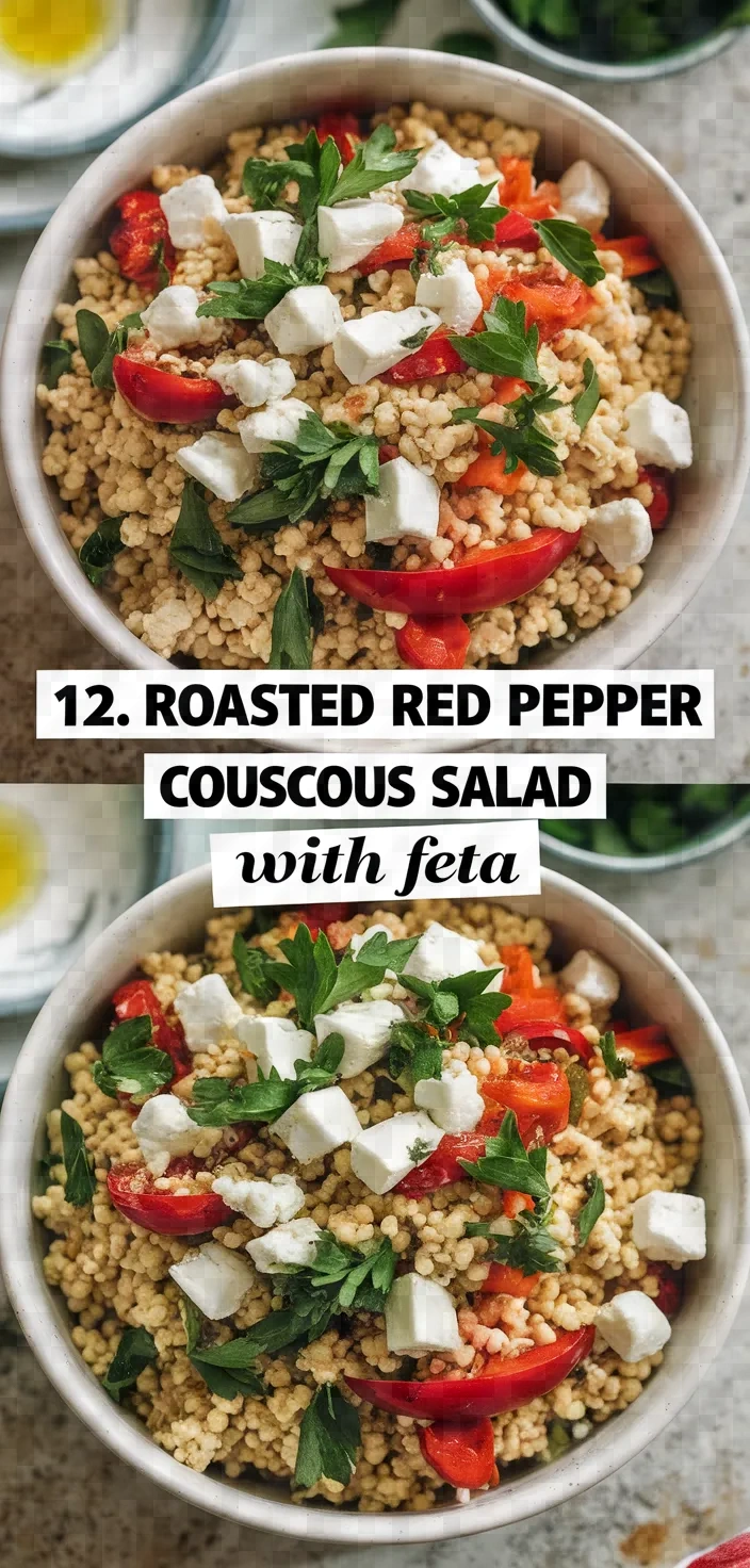 12. Roasted Red Pepper Couscous Salad with Feta