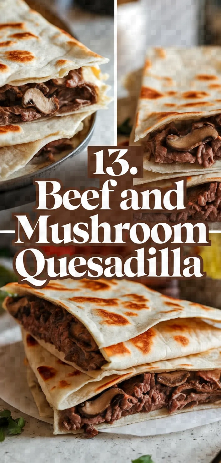 13. Beef and Mushroom Quesadilla