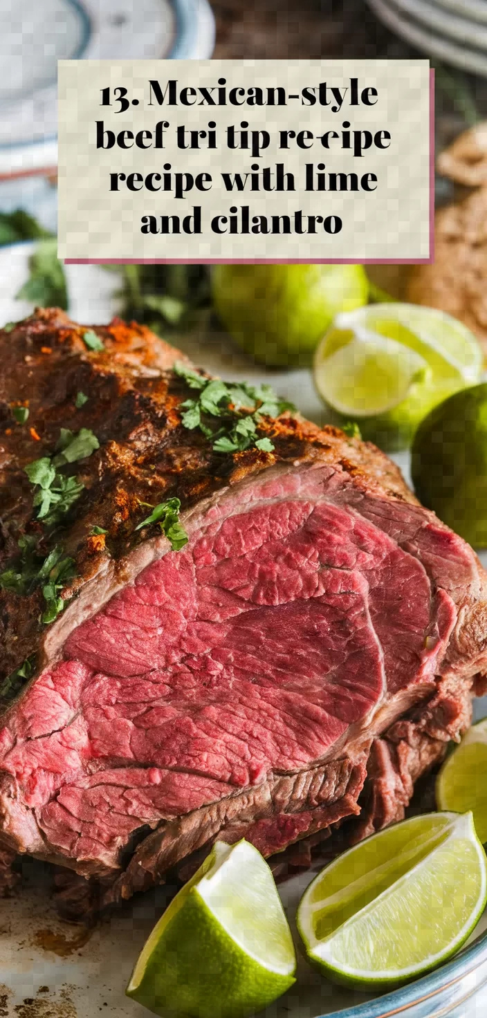 13. Mexican-Style Beef Tri Tip Recipe with Lime and Cilantro