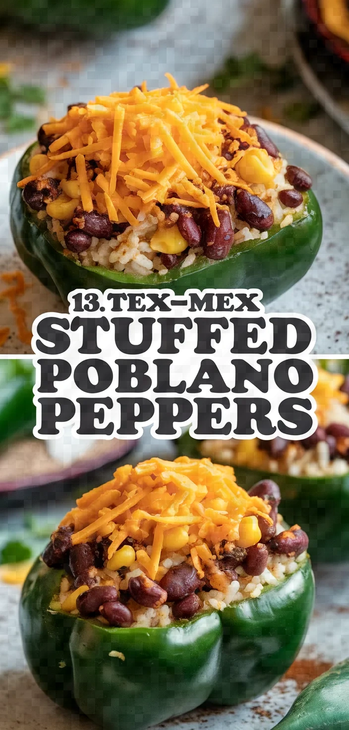 13. Tex-Mex Stuffed Poblano Peppers