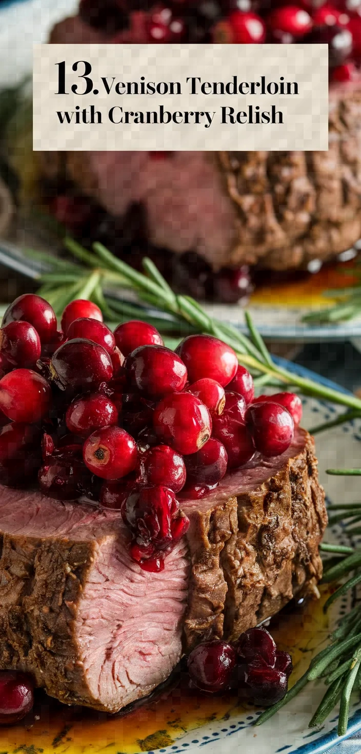 13. Venison Tenderloin with Cranberry Relish