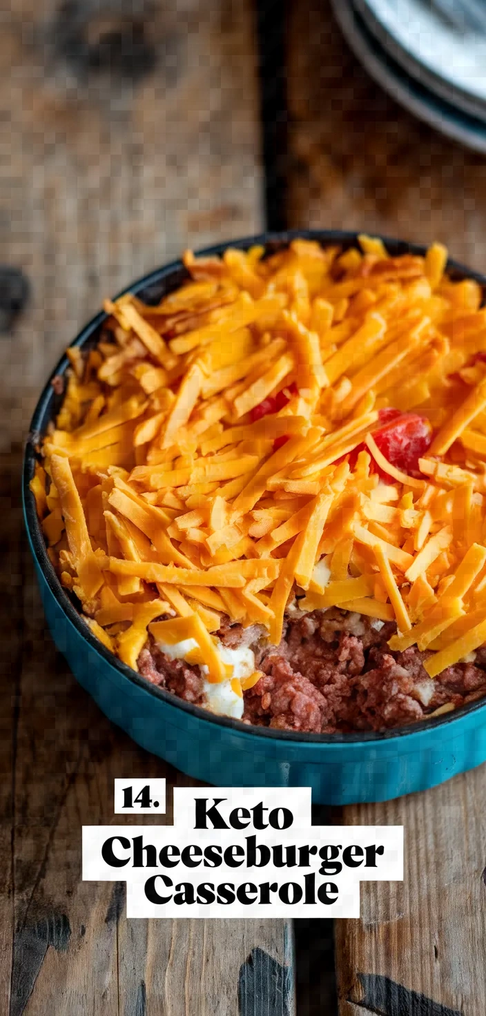 14. Keto Cheeseburger Casserole