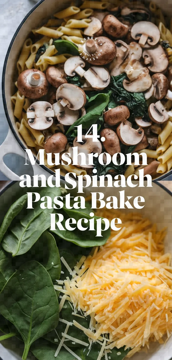 14. Mushroom and Spinach Pasta Bake Recipe