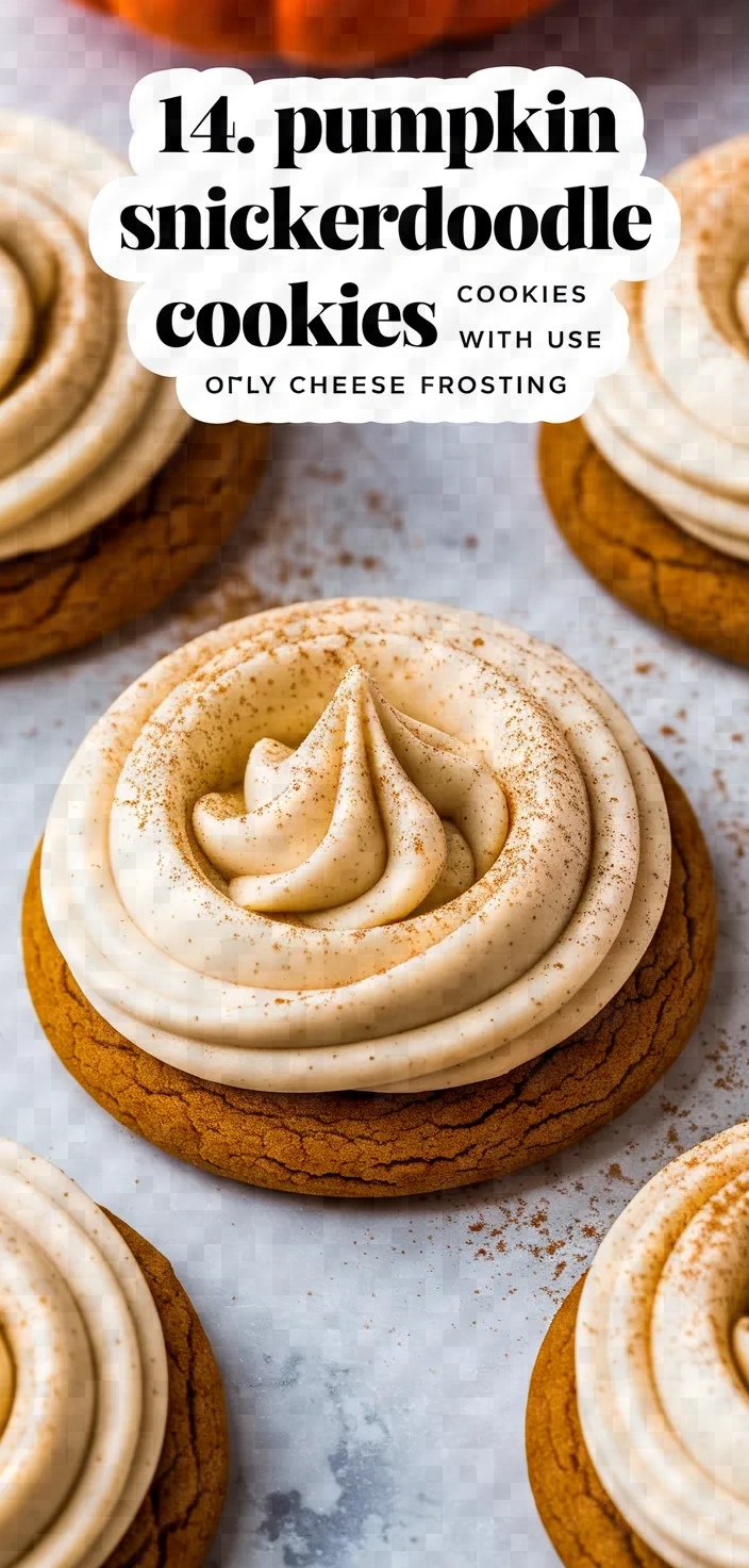 14. Pumpkin Snickerdoodle Cookies with Cream Cheese Frosting