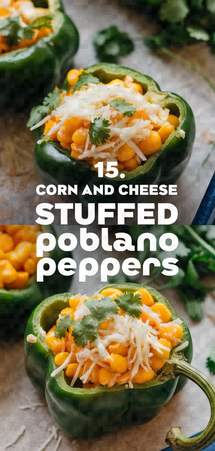 15. Corn and Cheese Stuffed Poblano Peppers