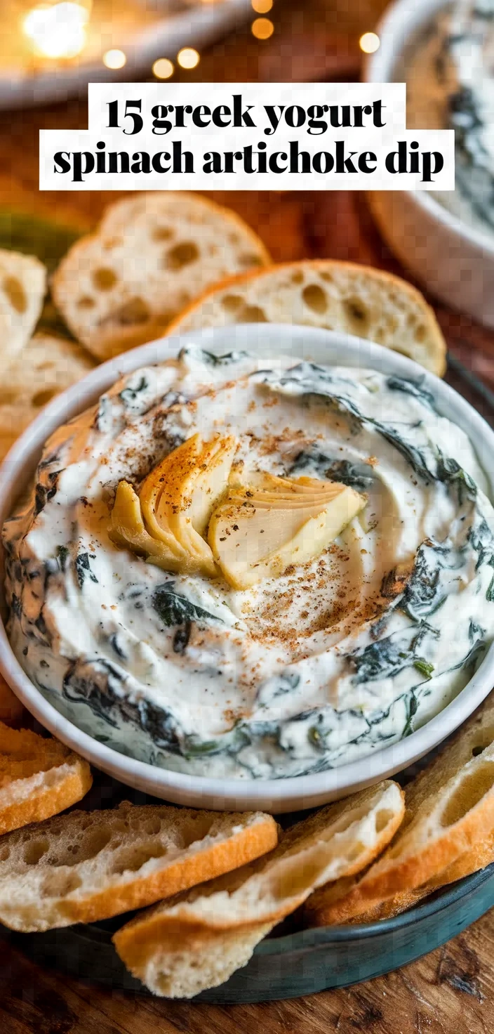 15. Greek Yogurt Spinach Artichoke Dip