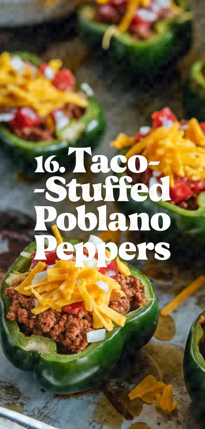 16. Taco-Stuffed Poblano Peppers