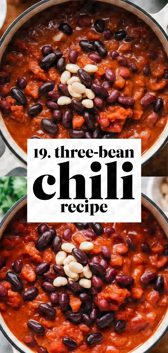 19. Three-Bean Chili Recipe