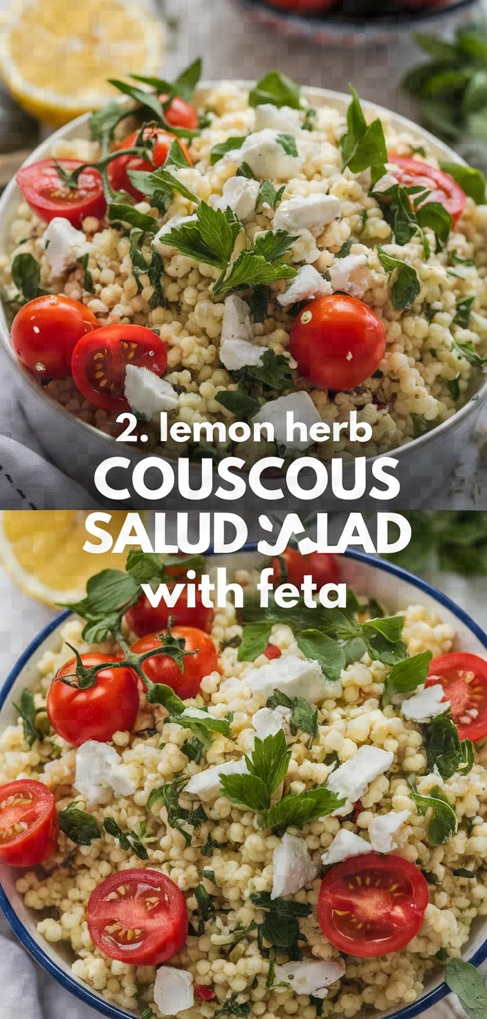 2. Lemon Herb Couscous Salad with Feta