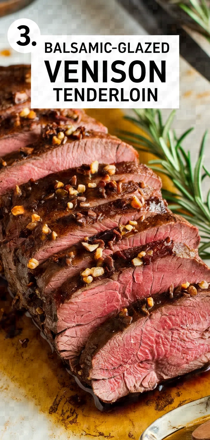 3. Balsamic-Glazed Venison Tenderloin