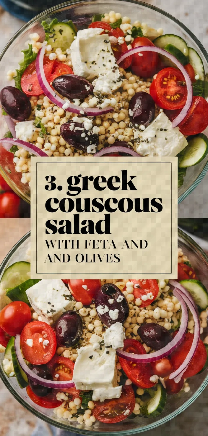 3. Greek Couscous Salad with Feta and Olives