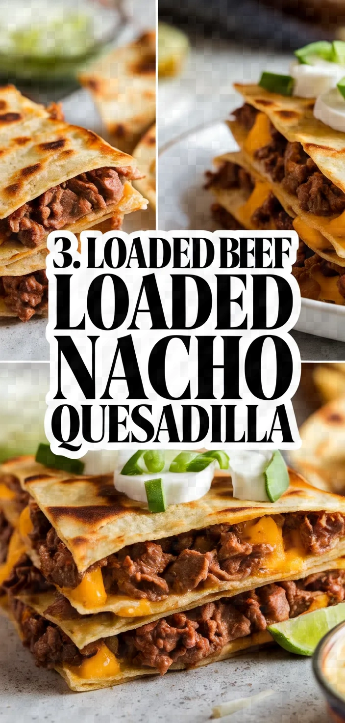 3. Loaded Beef Nacho Quesadilla