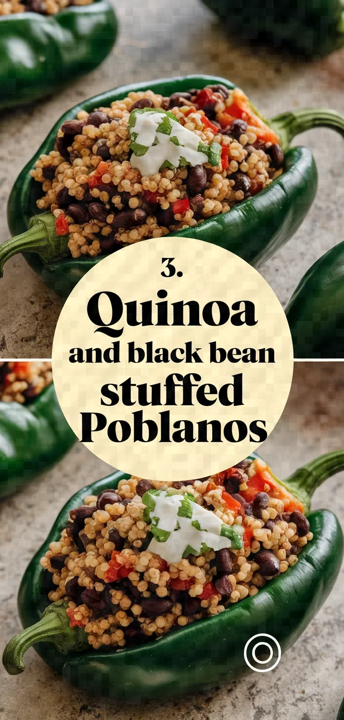 3. Quinoa and Black Bean Stuffed Poblanos