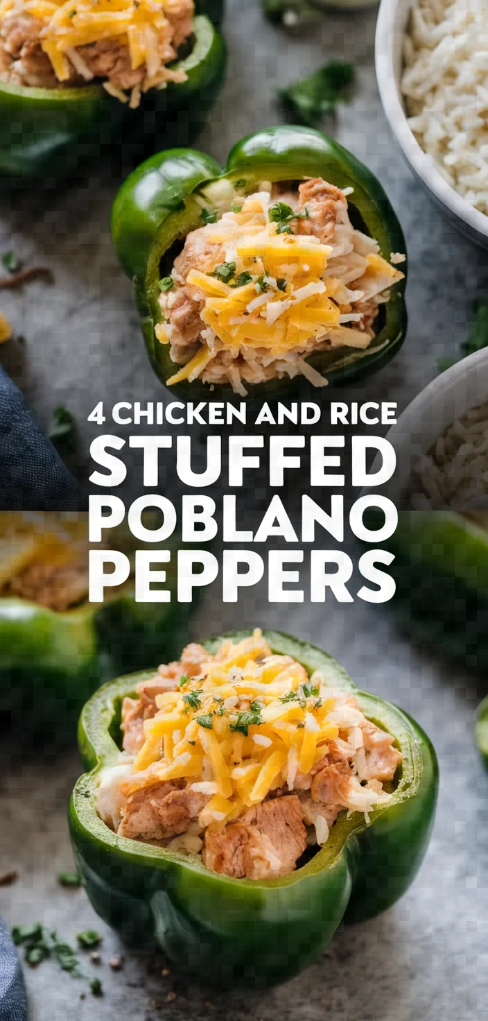 4. Chicken and Rice Stuffed Poblano Peppers