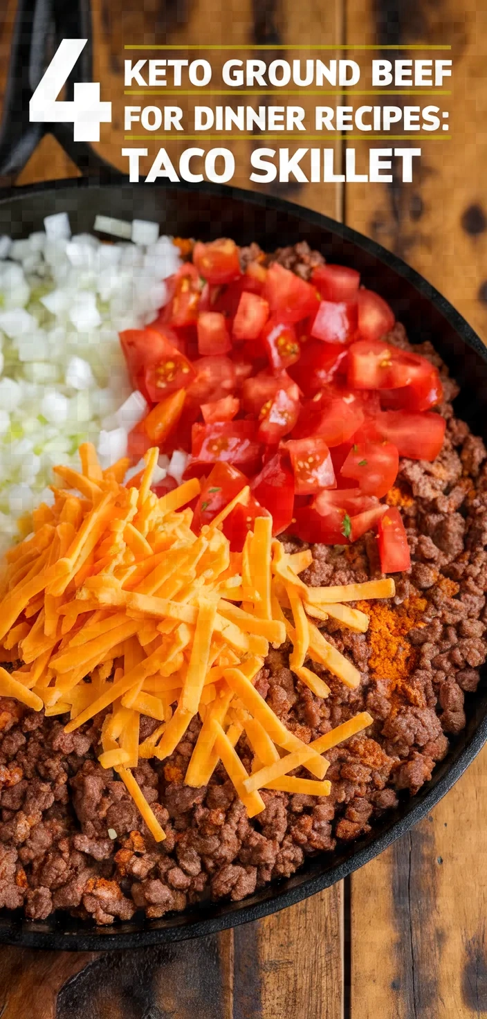 4. Keto Ground Beef for Dinner Recipes: Taco Skillet