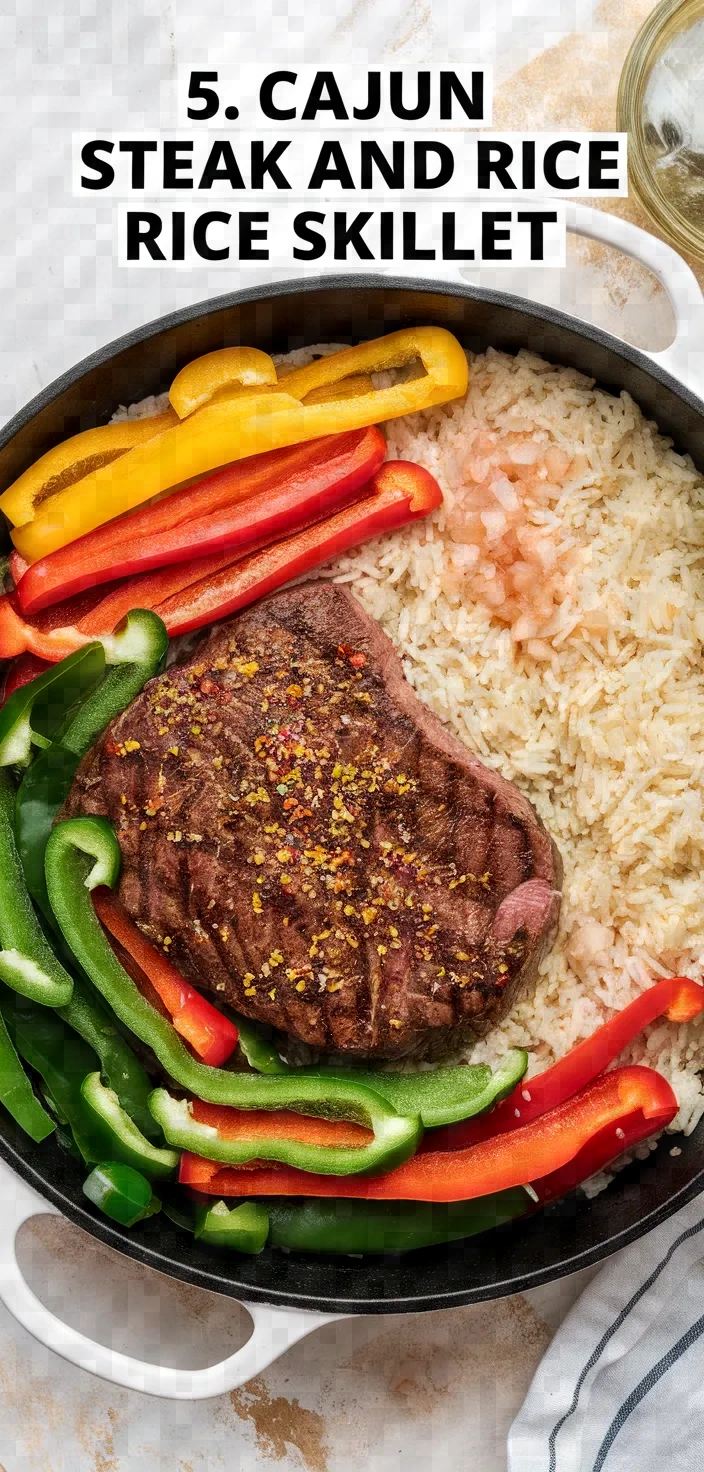 5. Cajun Steak and Rice Skillet