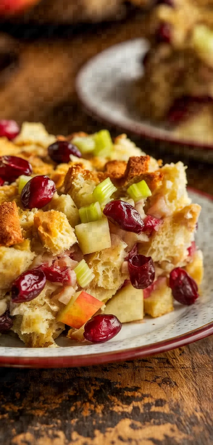 6. Apple and Cranberry Stuffing Casserole