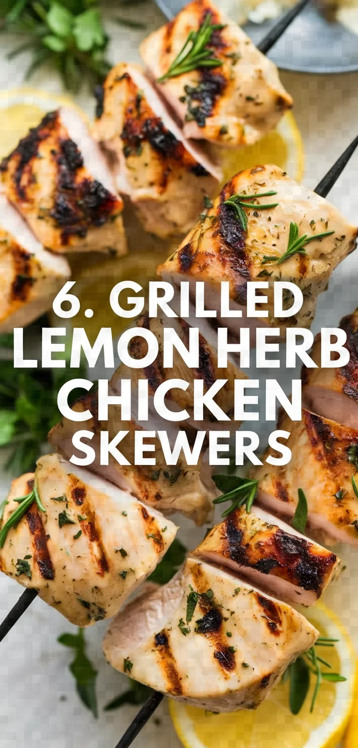 6. Grilled Lemon Herb Chicken Skewers