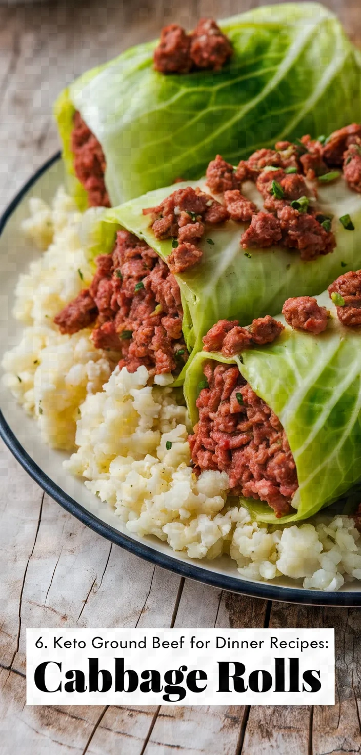 6. Keto Ground Beef for Dinner Recipes: Cabbage Rolls