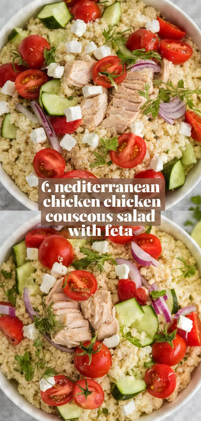 6. Mediterranean Chicken Couscous Salad with Feta