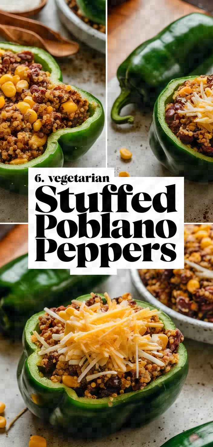 6. Vegetarian Stuffed Poblano Peppers