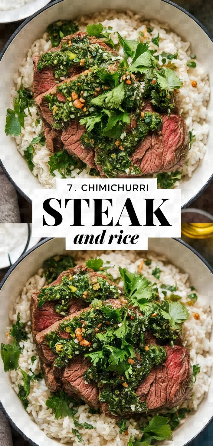 7. Chimichurri Steak and Rice