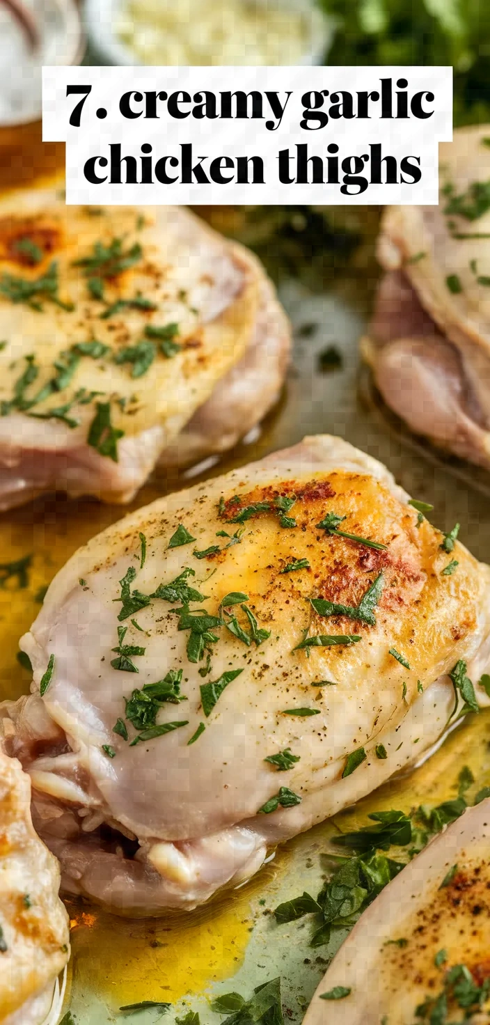 7. Creamy Garlic Chicken Thighs