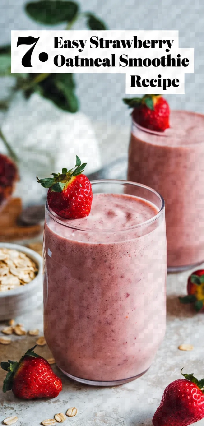 7. Easy Strawberry Oatmeal Smoothie Recipe