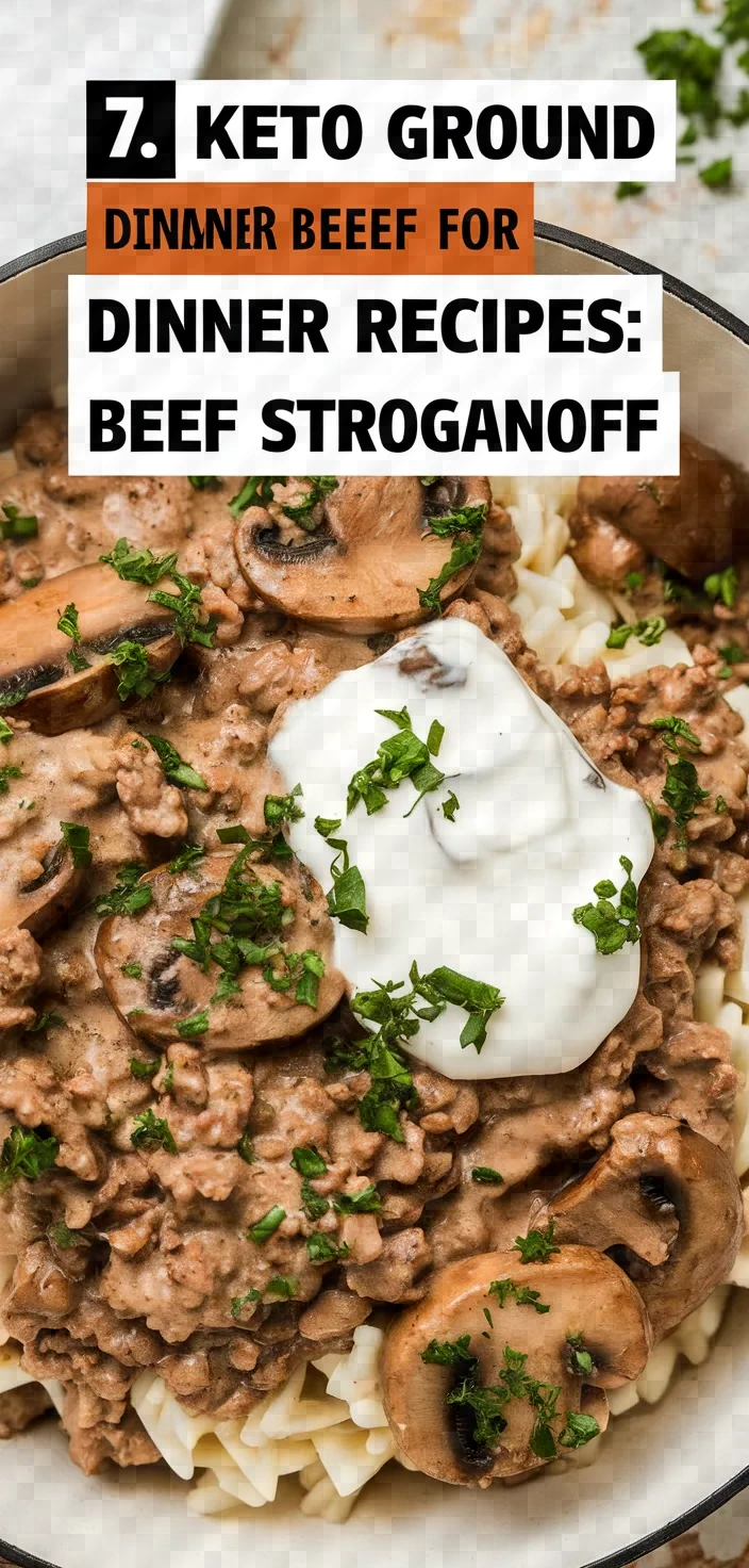 7. Keto Ground Beef for Dinner Recipes: Beef Stroganoff