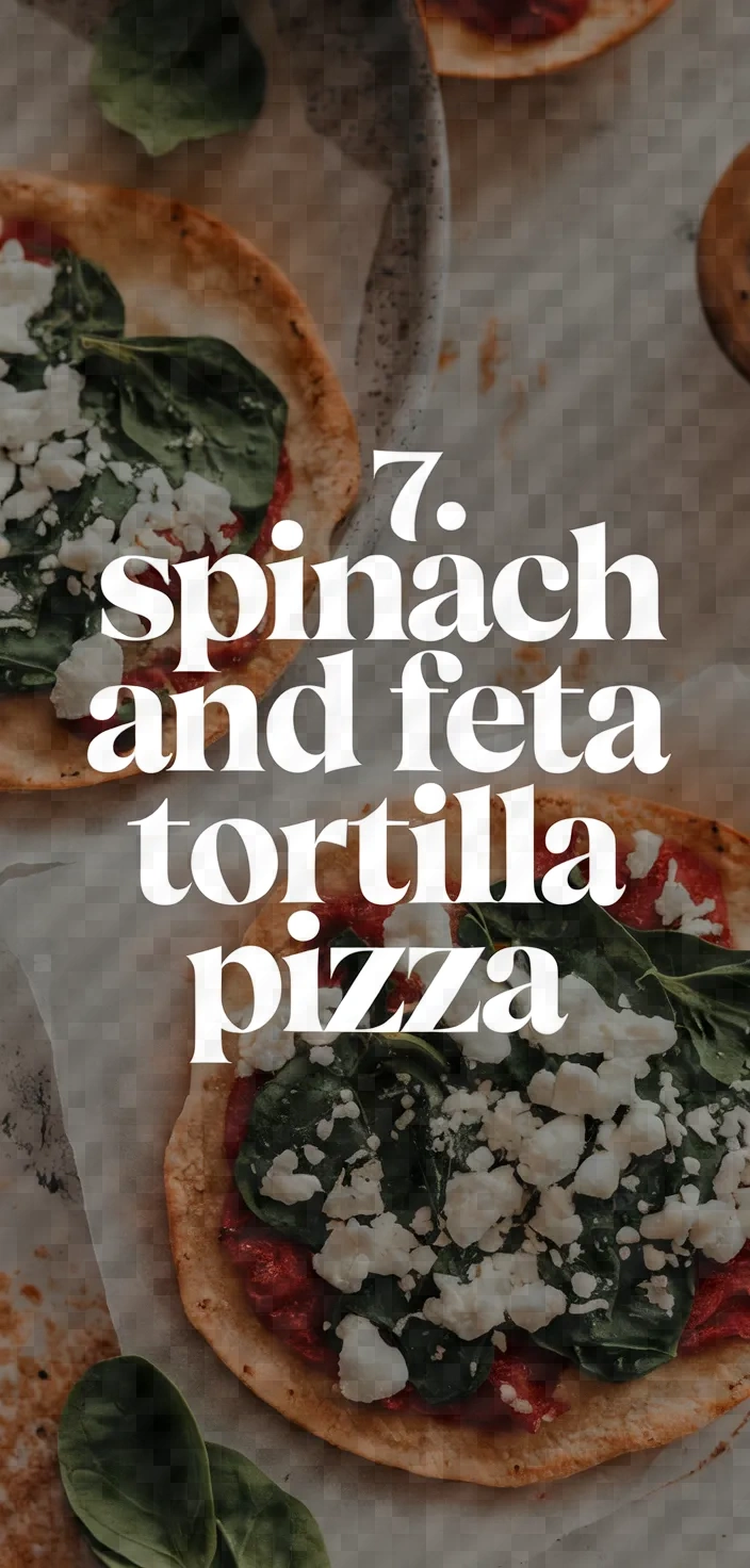 7. Spinach and Feta Tortilla Pizza