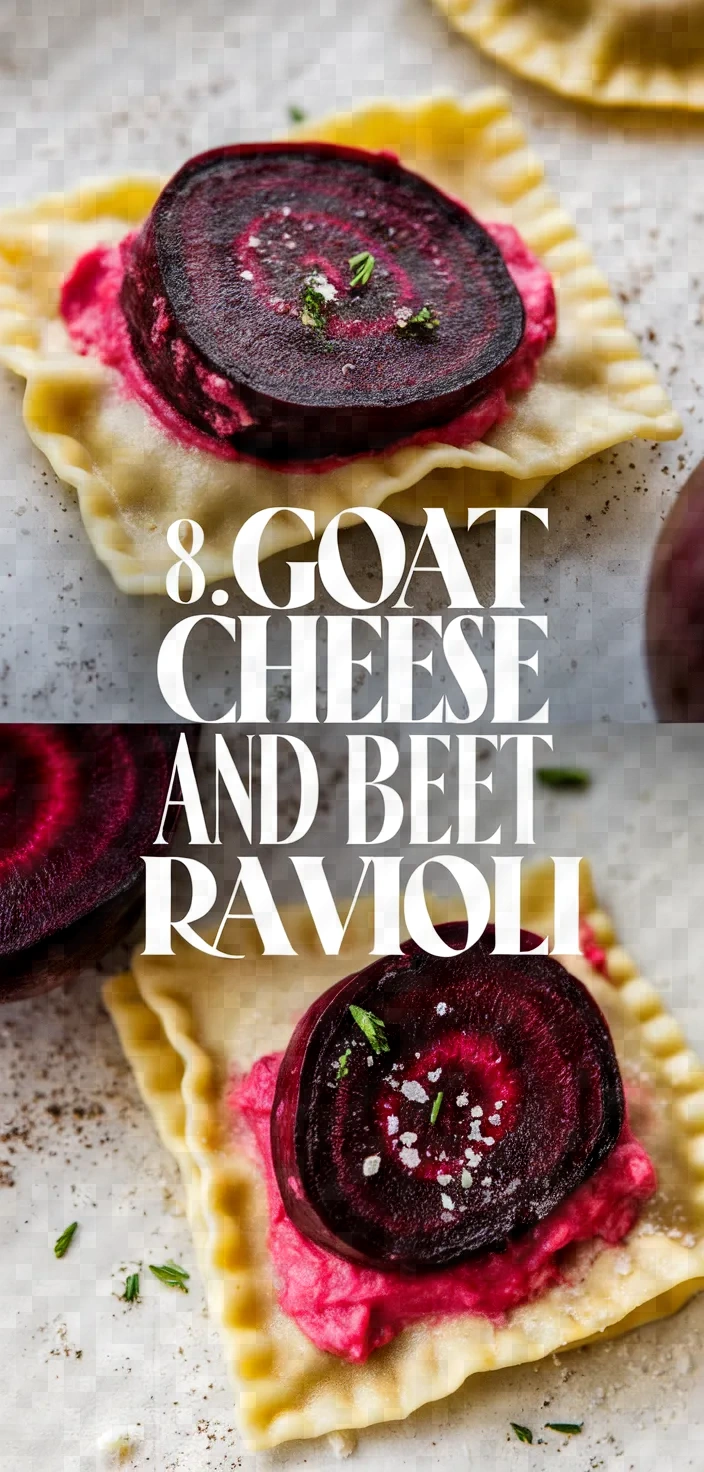 8. Goat Cheese and Beet Ravioli