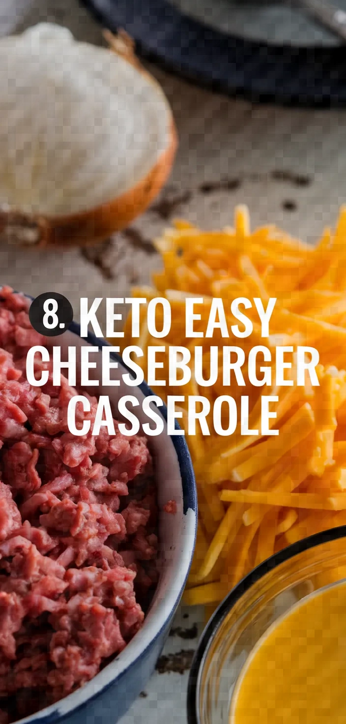 8. Keto Easy Cheeseburger Casserole