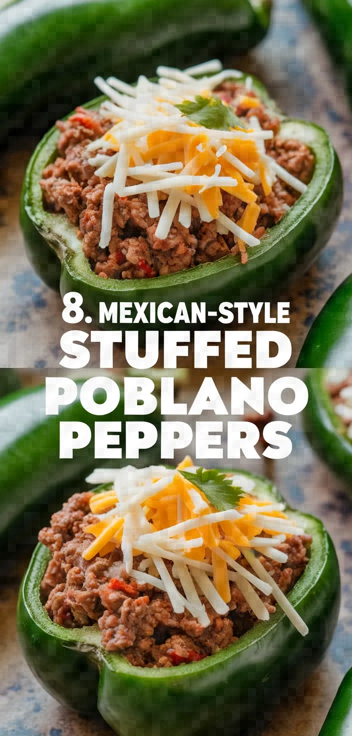 8. Mexican-Style Stuffed Poblano Peppers